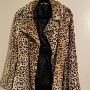 Leopard Print Pea Coat